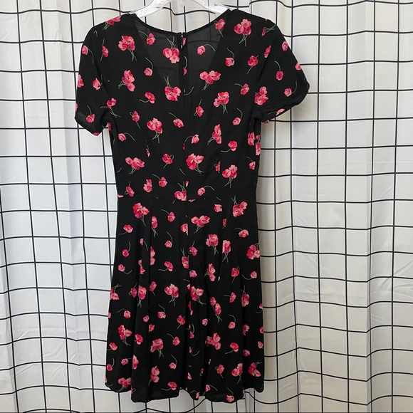 Black and Pink Floral Dress - Picture 3 of 3